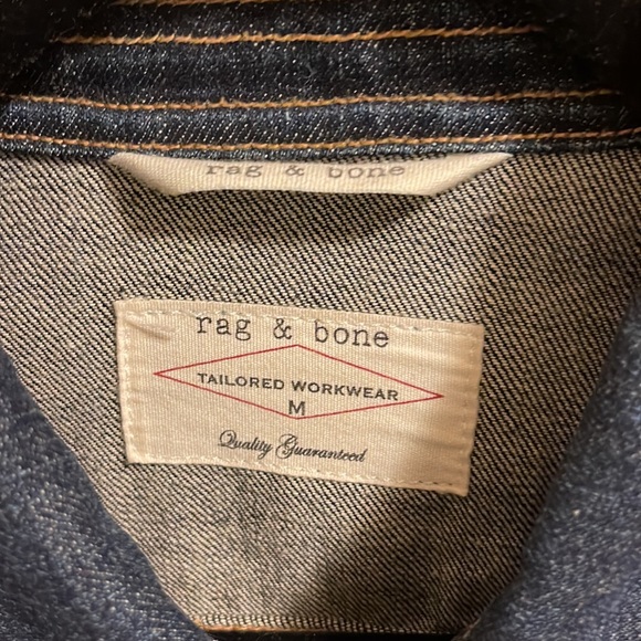 Rag & Bone Blue Distressed Denim Jacket Size Medium Made in USA - Picture 2 of 9